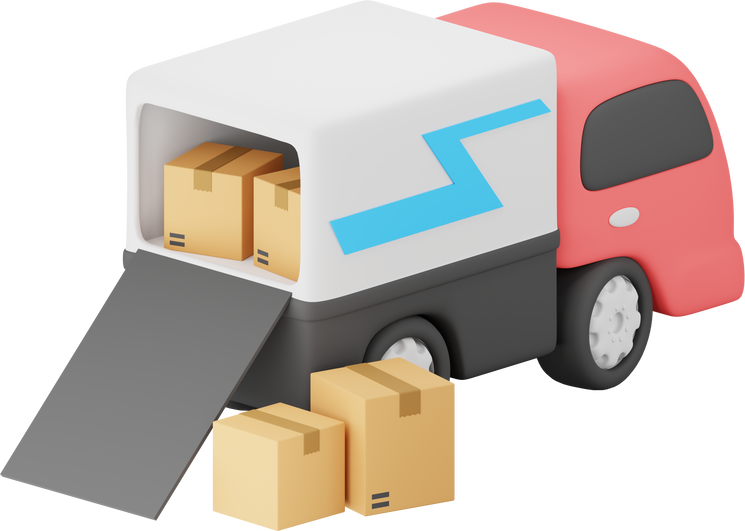 delivery truck 3d icon illustration